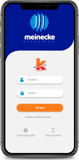 Smartphone com login do Sistema Koi