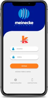 Smartphone com tela de login pro Sistema Koi